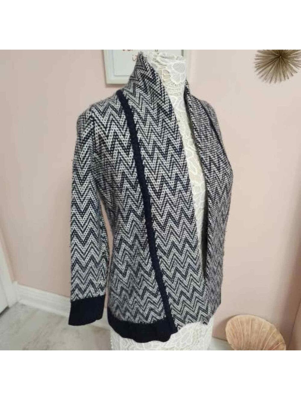 Banana Republic Italian Yarn Merino Wool Blend Open Front Cardigan Sweater S